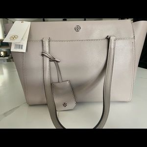 NWT Tory Burch Parker Small Tote in the color Dust Storm. Never worn.